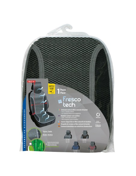 Coprisedile schienale auto estivo in bambu grigio