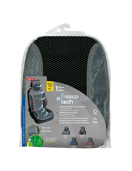 Coprisedile schienale auto estivo in bambu nero