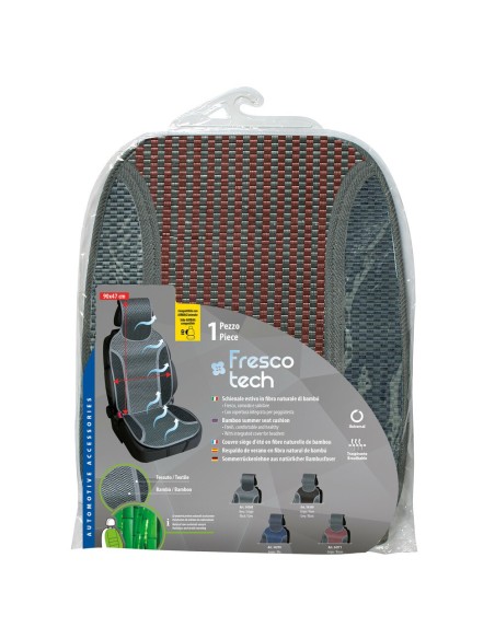 Coprisedile schienale auto estivo in bambu rosso