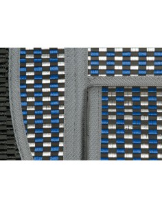 Coprisedile schienale auto estivo in bambu blu con supporto lombare 2