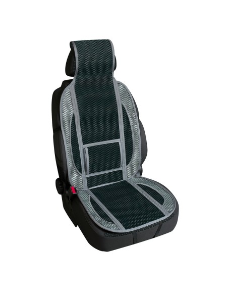 Coprisedile schienale auto estivo in bambu nero con supporto lombare