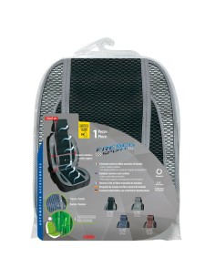 Coprisedile schienale auto estivo in bambu nero con supporto lombare 2