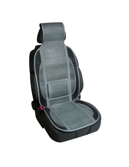 Coprisedile schienale auto estivo in bambu grigio con supporto lombare