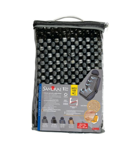 Coprisedile schienale auto estivo in palline di legno Samurai grigio antrac