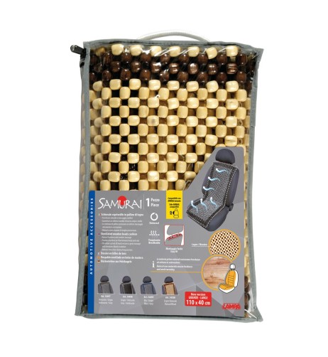 Coprisedile schienale auto estivo in palline di legno Samurai naturale marr