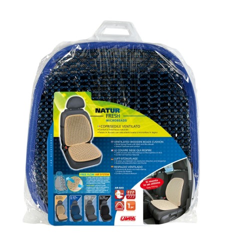 Coprisedile schienale auto estivo ventilato in legno colore blu