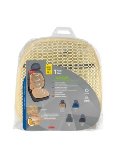 Coprisedile schienale auto estivo ventilato in legno colore naturale 2