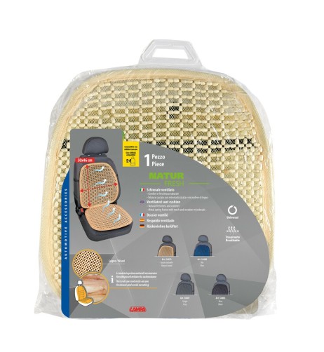 Coprisedile schienale auto estivo ventilato in legno colore naturale