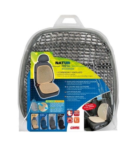 Coprisedile schienale auto estivo ventilato in legno colore grigio