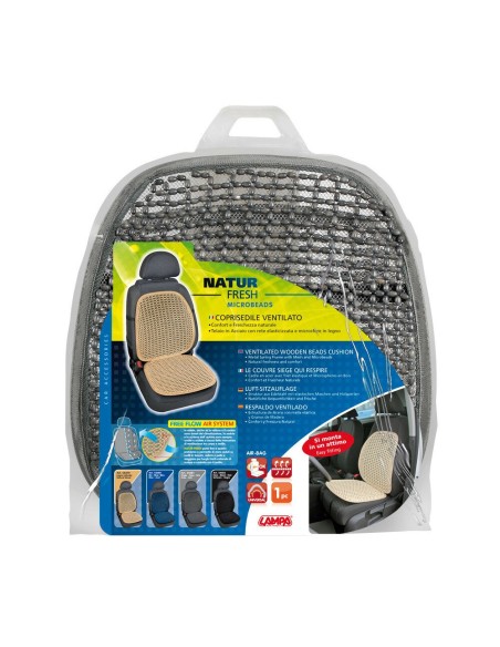 Coprisedile schienale auto estivo ventilato in legno colore grigio