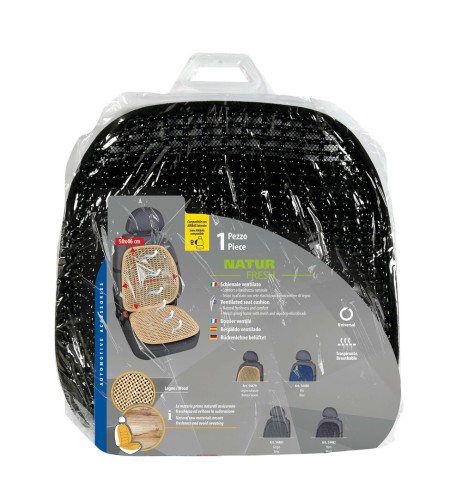 Coprisedile schienale auto estivo ventilato in legno colore nero