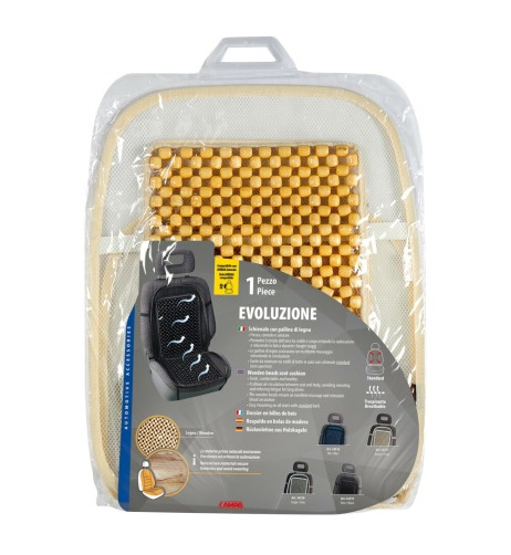 Fodera coprisedile auto universale in palline di legno Colore avorio