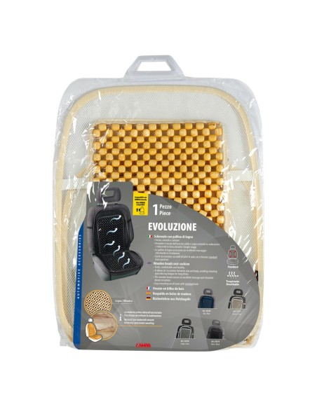 Fodera coprisedile auto universale in palline di legno Colore avorio