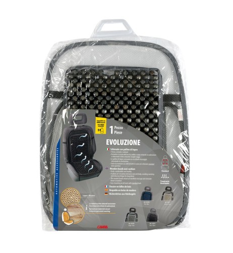 Fodera coprisedile auto universale in palline di legno Colore grigio