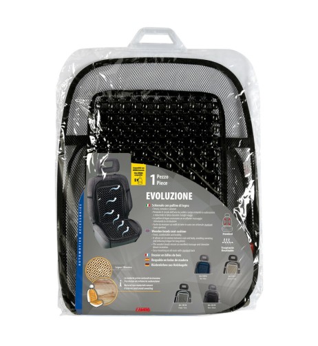 Fodera coprisedile auto universale in palline di legno Colore nero