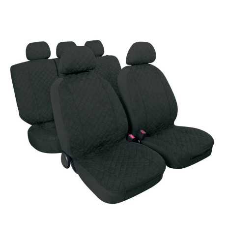 Kit completo coprisedili fodere auto universali in microfibra Colore nero
