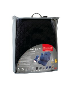 Kit completo coprisedili fodere auto universali in microfibra Colore nero 2