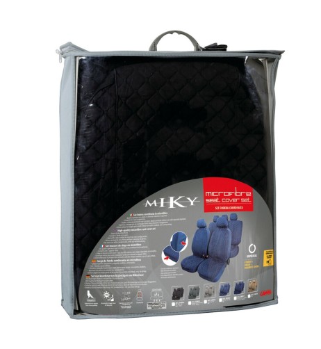 Kit completo coprisedili fodere auto universali in microfibra Colore nero