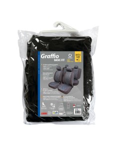 Kit completo coprisedili fodere auto universali in poliestere Antracite Gr 2