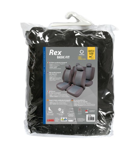 Kit completo coprisedili fodere auto universali in poliestere Antracite Re