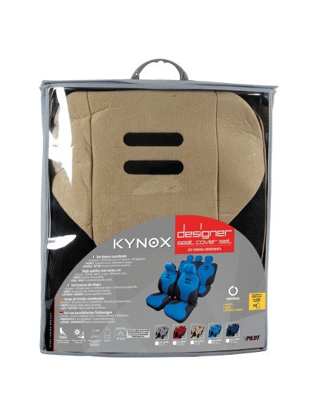Kit completo coprisedili fodere auto universali microfibra Kynox Beige