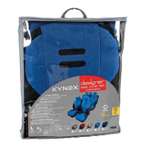 Kit completo coprisedili fodere auto universali microfibra Kynox Blu