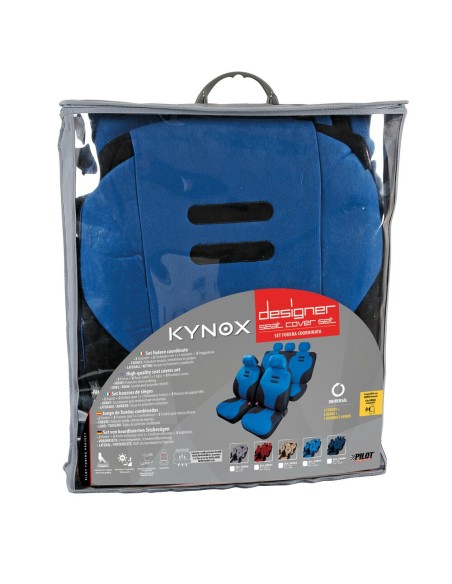 Kit completo coprisedili fodere auto universali microfibra Kynox Blu