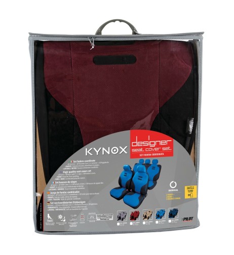 Kit completo coprisedili fodere auto universali microfibra Kynox Bordeaux