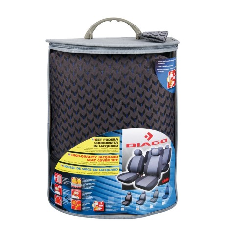 Kit completo coprisedili fodere auto universali poliestere Diago Antracite