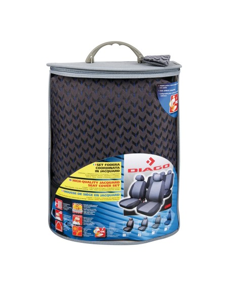 Kit completo coprisedili fodere auto universali poliestere Diago Antracite