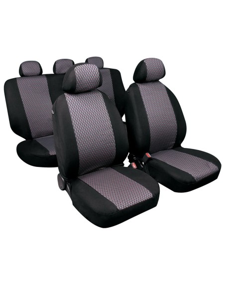 Kit completo coprisedili fodere auto universali poliestere Diago Nero