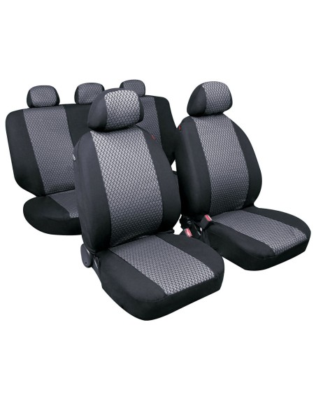 Kit completo coprisedili fodere auto universali poliestere Diago Grigio