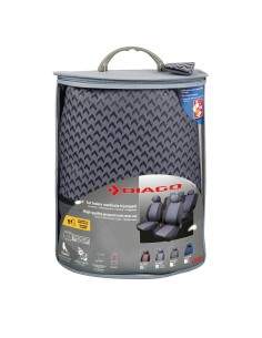 Kit completo coprisedili fodere auto universali poliestere Diago Grigio 2