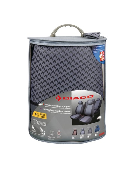 Kit completo coprisedili fodere auto universali poliestere Diago Grigio