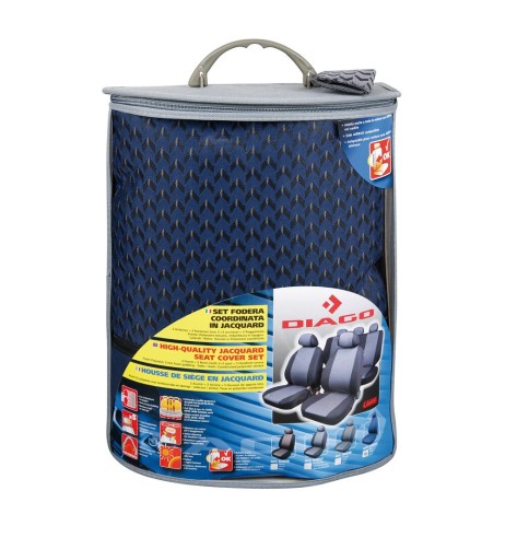 Kit completo coprisedili fodere auto universali poliestere Diago Blu