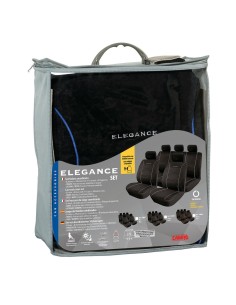 Kit completo coprisedili fodere auto universali poliestere Elegance Blu 2