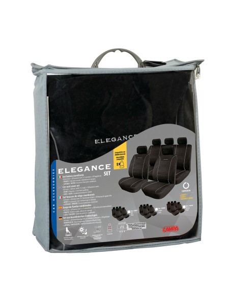 Kit completo coprisedili fodere auto universali poliestere Elegance Grigio