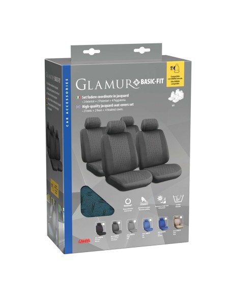 Kit completo coprisedili fodere auto universali poliestere Glamur B Avio