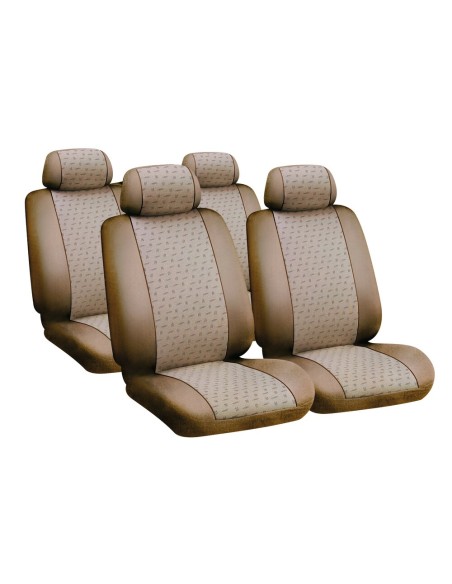 Kit completo coprisedili fodere auto universali poliestere Glamur B Beige