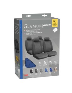 Kit completo coprisedili fodere auto universali poliestere Glamur B Blu 2
