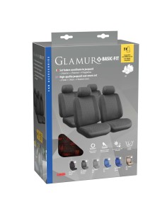 Kit completo coprisedili fodere auto universali poliestere Glamur B Nero 2