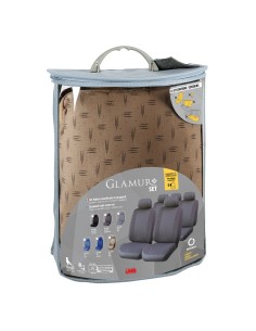 Kit completo coprisedili fodere auto universali poliestere Glamur Beige 2