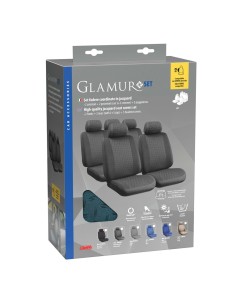 Kit completo coprisedili fodere auto universali poliestere Glamur Nero 2