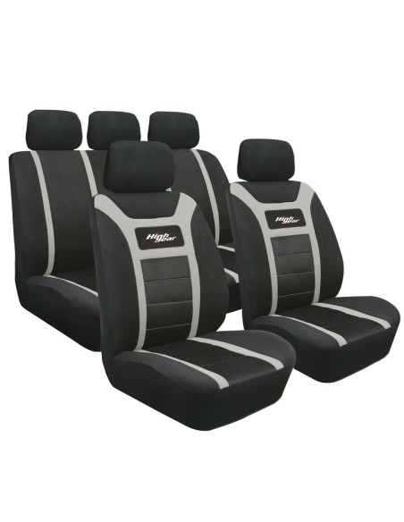 Kit completo coprisedili fodere auto universali poliestere High Gear Grigi