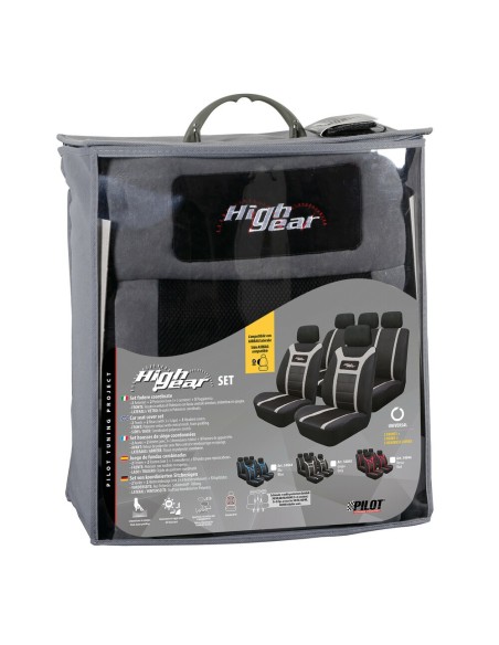 Kit completo coprisedili fodere auto universali poliestere High Gear Grigi