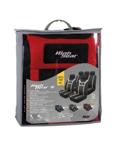 Kit completo coprisedili fodere auto universali poliestere High Gear Rosso 2