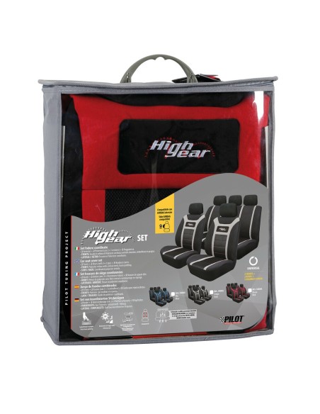 Kit completo coprisedili fodere auto universali poliestere High Gear Rosso