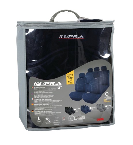 Kit completo coprisedili fodere auto universali poliestere Kupra Nero