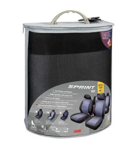 Kit completo coprisedili fodere auto universali poliestere Sprint Antracit