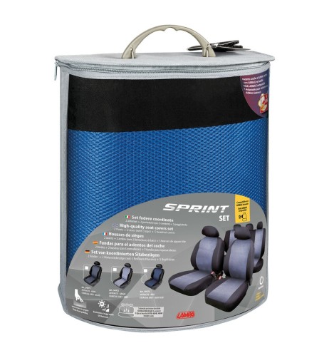 Kit completo coprisedili fodere auto universali poliestere Sprint Blu